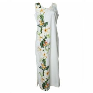 KY’S Sz 2XL Maxi Dress with Side Slits 100% Cotton Floral Unlined Made in Hawaii